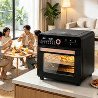 Four à friture sans air 20L grand format, double commande (écran tactile et bouton mécanique), fenêtre en verre visible, appareil de cuisson domestique