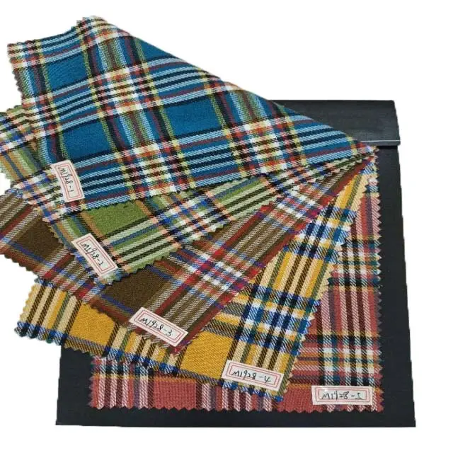 Fertigwaren gekämmt Plaid Twill Tartan gewebt 100% Baumwolle Karo Designs Stoff