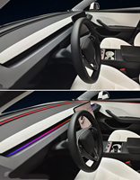 Éclairage ambiant dynamique de voiture à 64 couleurs contrôlé par l'application SJC pour Tesla Model 3/Y 2024-2025, haut-parleur rotatif LED, mise à niveau de l'intérieur de la voiture