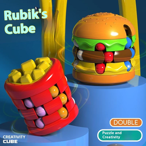 ZG per bambini <span class=keywords><strong>di</strong></span> plastica hamburger patatine fritte con fagiolo magico Puzzle giroscopio giocattolo rotante per <span class=keywords><strong>cubo</strong></span> stile Stress sollievo per Fidget Cube - Product Image 5
