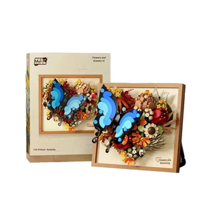Serie cuore di mattoni fiore creativo farfalla 3D <span class=keywords><strong>Puzzle</strong></span> giocattolo PC blocchi di costruzione set di decorazione da tavolo regalo per ragazze - Product Image 6