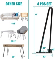 Pieds de table modernes en fer robuste, 4 pièces, avec protections de sol en caoutchouc pour meubles de cuisine