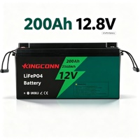 Аккумулятор LiFePO4 200 Ач 12,8 В для глубокого разряда, замена свинцово-кислотных аккумуляторов 12 В, со встроенной BMS, для солнечных систем, автодомов, ИБП, морского транспорта, напрямую от производителя, в наличии