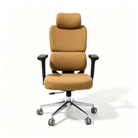 Chaise de bureau de direction moderne de luxe avec hauteur réglable, assise rembourrée épaisse, dossier haut confortable, design en maille