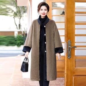 Vêtements d'hiver avec manteau en fourrure de vison épais, style long, manteau pour femme pour les personnes d'âge <span class=keywords><strong>moyen</strong></span> et âgées - Product Image 3