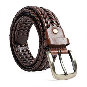 Ceinture en cuir de vachette pour homme avec boucle en alliage, motif uni, logo personnalisé, style formel et décontracté, haute qualité, largeur 3,4 cm - Product Image 1