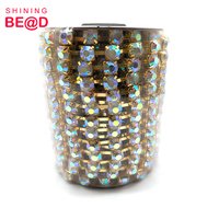 Chaîne de tasse, strass en cristal plaqué or SS38, pour couture, bricolage, décoration de vêtements, nouvelle collection, vente en gros