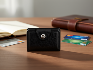 Portacarte a Fisarmonica da Uomo con Bottone Singolo, Portafoglio per Carte di Credito in Pelle PU da 5 Pollici - Product Image 2