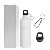 Bouteille d'eau blanche vierge de 750 ml pour sublimation avec mousqueton, gourde en aluminium anti-fuite