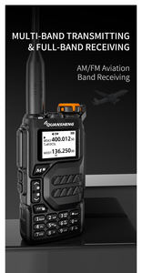 QUANSHENG-Walkie Talkie de banda dual de largo alcance, AM/FM, UHF, VHF, radioaficionado, radio de dos vías - Product Image 4