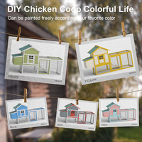 Plato 80" Enclos à poules en bois, anti-prédateurs, imperméable, pour l'extérieur, protection UV, réglable, décoration de jardin, pour 2 à 4 poules
