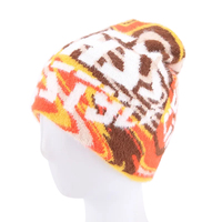 Bonnet en acrylique brodé en jacquard, bonnet chaud d'hiver, bonnet design à la mode, bonnet chaud d'automne et d'hiver, vente en gros