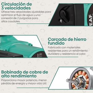 Pompe de circulation d'eau chaude EAF 3 vitesses Connexion ACS domestique <span class=keywords><strong>130</strong></span> <span class=keywords><strong>mm</strong></span> pour petites installations (modèle EAF20-60) - Product Image 2