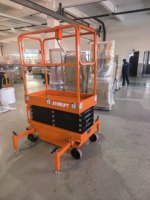 Plateforme élévatrice à ciseaux électrique autopropulsée de 300 kg, plateforme élévatrice pour personne, mât de 6 m avec certification CE, plateforme de travail en hauteur pour entrepôt