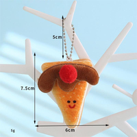 Porte-clés en peluche écologique à thème alimentaire amusant, design adorable pour les amis et les enfants, idéal comme cadeau