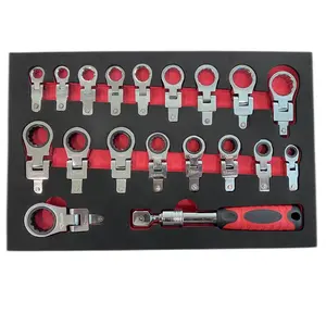 SFREYA S208M-19 19pcs Changeable Flex Ratchet Wrench Set Spanner Set Of Open End Torque Combination Wrench Set Ratchet Wrench