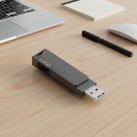 Nouvelle clé USB 3.0 + Type-C double interface en métal, faible MOQ, 32 Go-512 Go, garantie 2 ans, sans cryptage, gris, lecture 80 Mo/s