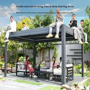 Pavillon électrique extérieur personnalisable Gazebo de loisirs Nature <span class=keywords><strong>bois</strong></span> parasol <span class=keywords><strong>auvent</strong></span> pour jardin Villa cour terrasse véranda - Product Image 5
