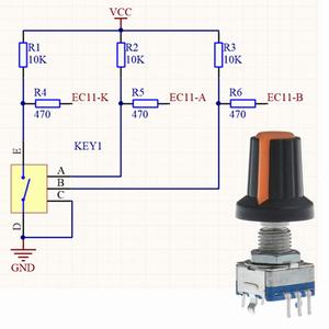 Encodeur rotatif Anmbest 20 mm 5 broches 360 degrés avec bouton poussoir et capuchon orange pour le contrôle de circuit - Product Image 4