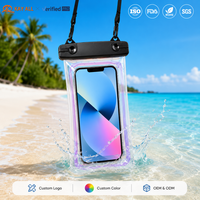 Sac universel étanche en PVC pour téléphone portable, couverture flottante transparente pour la natation en plein air avec joint sécurisé et lanière réglable