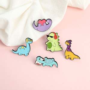 Nuevo color dinosaurio <span class=keywords><strong>serie</strong></span> broche dibujos animados música encantadora dinosaurio amor dinosaurio aleación broche ajustado esmalte pines - Product Image 1