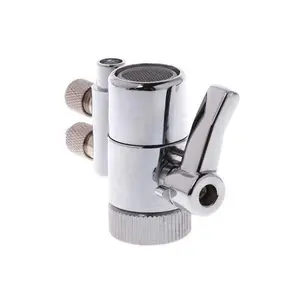 Su filtresi musluk çift saptırıcı adaptörü vana M22 1/4 "krom kaplama pirinç su arıtıcısı vana anahtarı