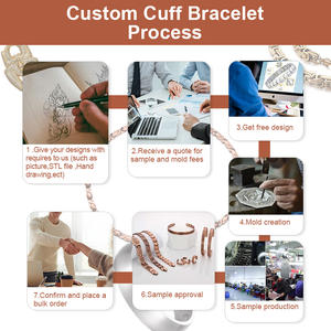 Pulsera de cobre magnética en blanco de 12mm de ancho, brazalete de cobre puro para grabado DIY, joyería curativa para la salud de los hombres, venta al por mayor de moda - Product Image 3