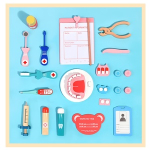 Ensemble de jouets en bois pour enfants, petit docteur et dentiste, pour filles et garçons, jeu de simulation médicale, injection, stéthoscope, âges 4-6 ans - Product Image 4