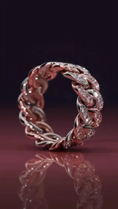 Bague en diamant de laboratoire de 2,5 carats, taille ronde E-F VVS VS, certifiée IGI, chaîne en or blanc rose 14 carats - Product Image 4