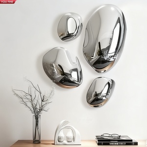 YOUFINE Sculture <span class=keywords><strong>da</strong></span> <span class=keywords><strong>Parete</strong></span> <span class=keywords><strong>in</strong></span> <span class=keywords><strong>Metallo</strong></span> Acciaio Inossidabile Personalizzate Moderne Decorazione Astratta di Forma Irregolare per Hall di Hotel - Product Image 1
