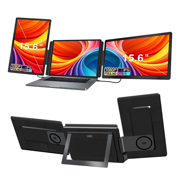Dual Monitor Laptop Screen Extender 1080P FHD Folding Stack Wide Compatibility Portable Monitor CE Rohs FCC