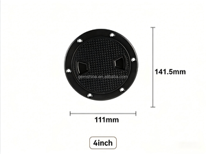 Plaque d'inspection <span class=keywords><strong>de</strong></span> pont <span class=keywords><strong>de</strong></span> bateau circulaire en plastique ABS antidérapante avec vis, couvercle détachable blanc/noir <span class=keywords><strong>de</strong></span> 4, 6 et 8 pouces - Product Image 4
