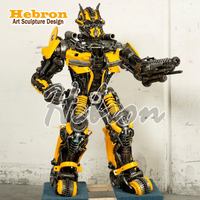 Özel Boyut Büyük Dış Mekan Metal Dev Robot Heykeli LED Işıklı Paslanmaz Çelik Megatron Heykeli