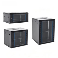 Armoire de serveur 12U IP20 pour centre de données, rack télécom FTTx 4U à 42U, armoire réseau au sol en acier laminé à froid noir verrouillable