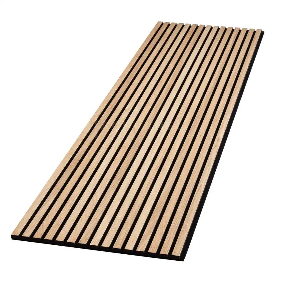 Mdf Pet Tira de madera Tablero absorbente de sonido Panel de pared acústico de listón de madera