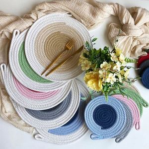 Sous-plats ronds en coton résistants à la chaleur, dessous de verre, sets de table pour usage domestique, support pour casseroles chaudes, cuisson et pâtisserie - Product Image 2