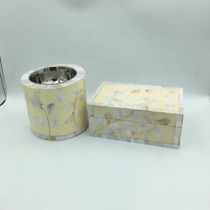 Eid et Ramadan Specisl Nacre Incrustation Box et Mabakhir Indian Inlay Tealight Set bakhoor brûleur - Product Image 4