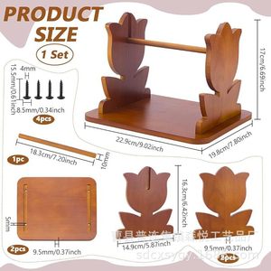 Wooden Yarn <b>Storage</b> Rack Square Shape Rotatable <b>Knitting</b> Tool For Needlework Convenient Use - Product Image 2