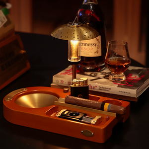 Juego de Accesorios para Cigarros de Lujo GUEVARA con Copas para Vino, Cenicero de Madera y Aleación de Zinc Clásico para Interiores o Exteriores - Product Image 4