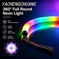 Tube LED néon rond en silicone noir à 360 degrés, conforme aux normes UKCA, RoHS, CE, FCC, DMX512, éclairage intelligent pour scène, étanche IP67, 5 m