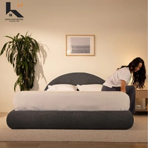 Commercio all'ingrosso della fabbrica Marshmallow doppio <span class=keywords><strong>letto</strong></span> telaio in tessuto copertura camera da <span class=keywords><strong>letto</strong></span> mobili con testiera <span class=keywords><strong>letto</strong></span> imbottito telaio - Product Image 4
