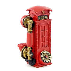 Inglese britannico London Street Red Telephone Booth Poli Resina banca Dei Soldi Piggy - Product Image 1