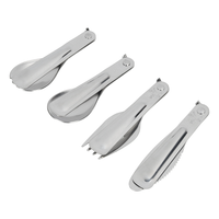 Ensemble de couverts pliables portables en acier inoxydable 4 pièces pour le camping, idéal comme souvenir ou cadeau