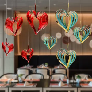 New Product 3D Hanging Heart Ornament Valentine's Day Party decor for Home Wedding Party Indoor Room Decoration