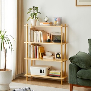 Rak Penyimpanan Kayu Solid Ruang Tamu Rak Pajangan Dinding Balkon Rak Penyimpanan Multi-Lapisan Model Berdiri di Lantai - Product Image 4