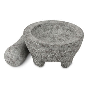 Personalizado <span class=keywords><strong>piedra</strong></span> natural de gran tamaño 15*8cm granito <span class=keywords><strong>Molcajete</strong></span> OEM mortero y mortero conjunto para golpear - Product Image 3