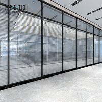 Meetco panneau de cloison en bois bureau verre mobile insonorisé cloison murale officielle