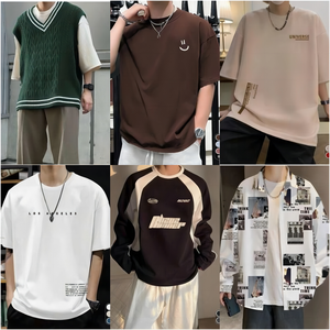 Uitverkoop Heren Gebruikt Zomer POLO Shirt Logo Geborduurd Puur Katoen Heren POLO T-shirt Voorraad Willekeurig Verzonden - Product Image 3