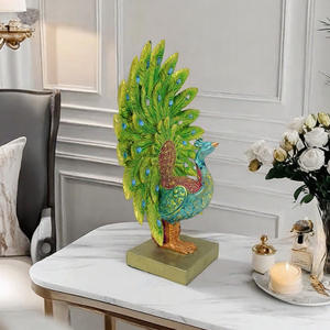 European Creative Peacock Open Screen Epoxy <b>Resin</b> <b>Sculpted</b> Handicraft Ornament Home Living Room TV Cabinet Entrance Exhibition - Product Image 4