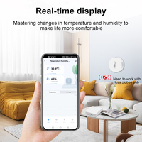 Produit pour maison intelligente, thermomètre hygromètre Tuya, multifonctions, Zigbee 3.0, capteur de température et d'humidité, pile 1* CR2450